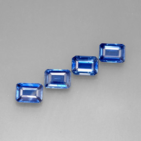 Gemas de cianita azul natural de  ct, corte esmeralda, VS-SI