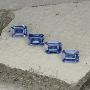 Gemas de cianita azul natural de 4,98 ct, corte esmeralda, VS-SI