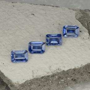Gemas de cianita azul natural de 4,98 ct, corte esmeralda, VS-SI