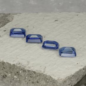 Gemas de cianita azul natural de 4,98 ct, corte esmeralda, VS-SI