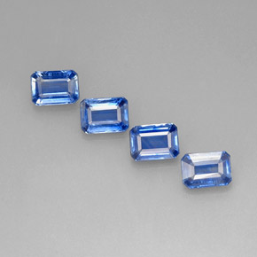Gemas de cianita azul natural de  ct, corte esmeralda, VS-SI