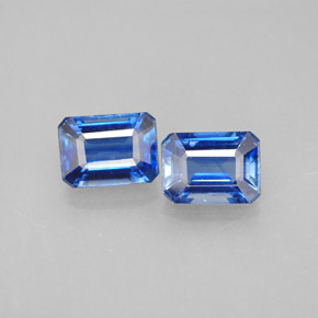 Gemas de cianita azul natural de  ct, corte esmeralda, VS-SI
