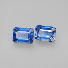 Gemas de cianita azul natural de  ct, corte esmeralda, VS-SI