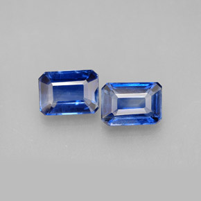 Gemas de cianita azul natural de  ct, corte esmeralda, VS-SI