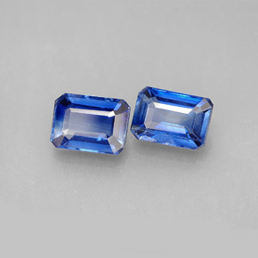 Gemas de cianita azul natural de  ct, corte esmeralda, VS-SI