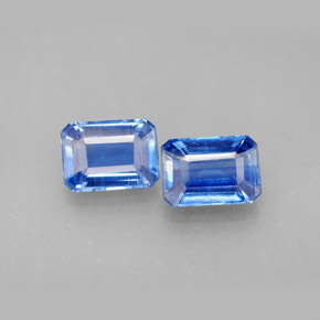 Gemas de cianita azul natural de  ct, corte esmeralda, VS-SI