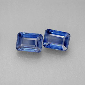 Gemas de cianita azul natural de  ct, corte esmeralda, VS-SI