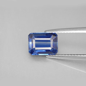 Cianita azul natural de 2,07 ct, corte esmeralda, VS-SI