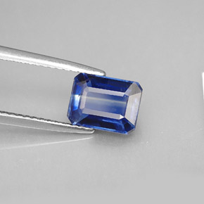 Cianita azul natural de 2,07 ct, corte esmeralda, VS-SI