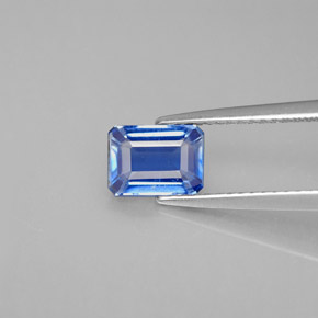 Cianita azul natural de 1,47 ct, corte esmeralda, VS-SI