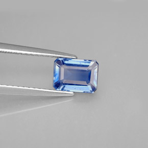 Cianita azul natural de 1,47 ct, corte esmeralda, VS-SI