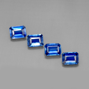 Gemas de cianita azul natural de  ct, corte esmeralda, VS-SI