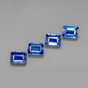 Gemas de cianita azul natural de  ct, corte esmeralda, VS-SI