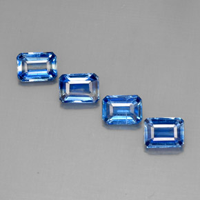 Gemas de cianita azul natural de  ct, corte esmeralda, VS-SI