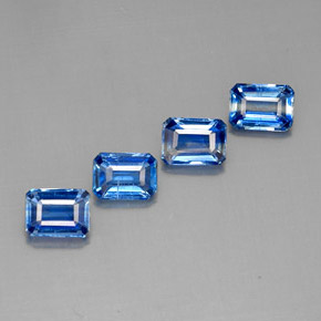 Gemas de cianita azul natural de  ct, corte esmeralda, VS-SI