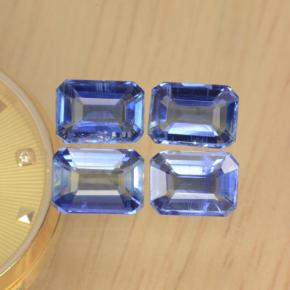 Gemas de cianita azul natural de 4,90 ct, corte esmeralda, VS-SI