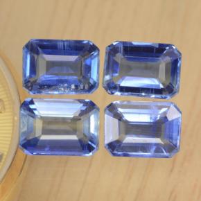 Gemas de cianita azul natural de 4,90 ct, corte esmeralda, VS-SI