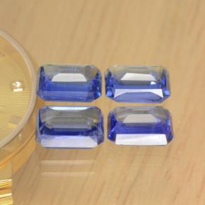 Gemas de cianita azul natural de 4,90 ct, corte esmeralda, VS-SI