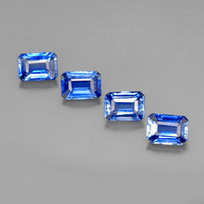 Gemas de cianita azul natural de  ct, corte esmeralda, VS-SI