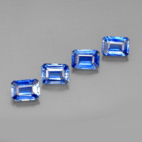 Gemas de cianita azul natural de  ct, corte esmeralda, VS-SI