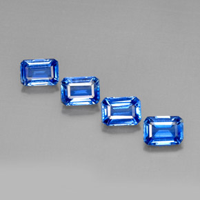 Gemas de cianita azul natural de  ct, corte esmeralda, VS-SI