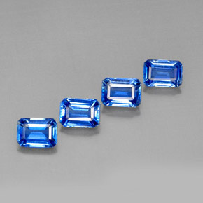 Gemas de cianita azul natural de  ct, corte esmeralda, VS-SI