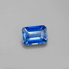 Cianita azul natural de 1,09 ct, corte esmeralda, VS-SI