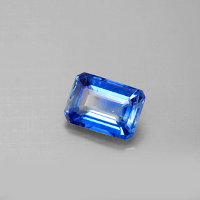 Cianita azul natural de 1,09 ct, corte esmeralda, VS-SI