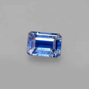 Cianita azul natural de 1,26 ct, corte esmeralda, VS-SI