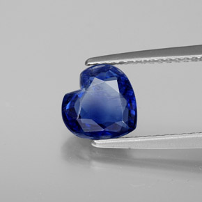 Cianita azul natural de 1,84 ct, forma de corazón, SI