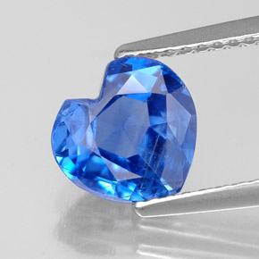 Cianita azul natural de 2,04 ct, forma de corazón, VS