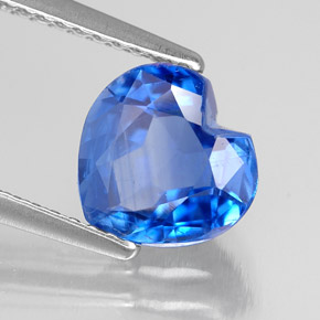 Cianita azul natural de 2,04 ct, forma de corazón, VS