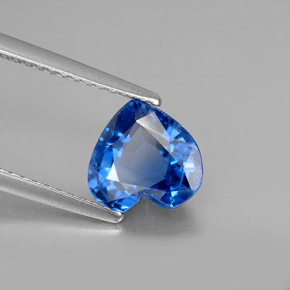 Cianita azul natural de 1,84 ct, forma de corazón, VS