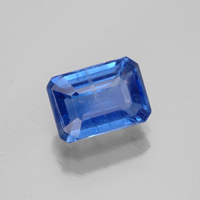Cianita azul natural de 1,36 ct, corte esmeralda, SI