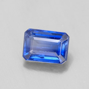 Cianita azul natural de 1,29 ct, corte esmeralda, VS