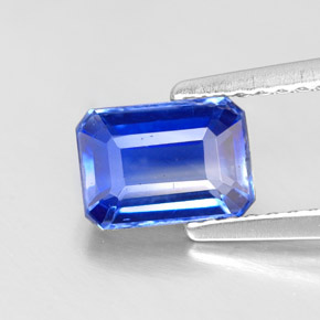Cianita azul natural de 1,34 ct, corte esmeralda, VS