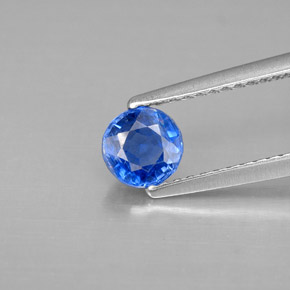 Cianita azul natural de 0,69 ct, corte redondo, SI