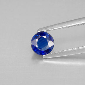 Cianita azul natural de 0,73 ct, corte redondo, SI