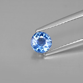 Cianita azul natural de 0,61 ct, corte redondo, SI