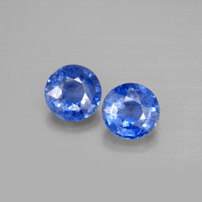 Gemas de cianita azul natural de  ct, corte redondo, VS-SI