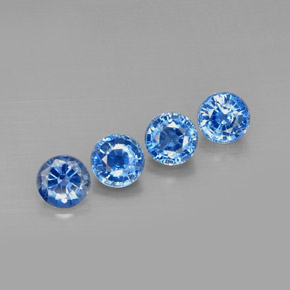 Gemas de cianita azul natural de  ct, corte redondo, VS-SI
