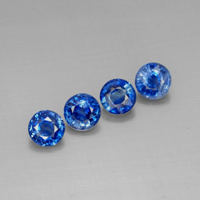 Gemas de cianita azul natural de  ct, corte redondo, VS-SI