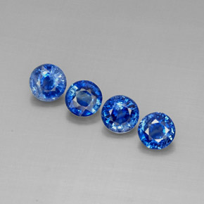 Gemas de cianita azul natural de  ct, corte redondo, VS-SI