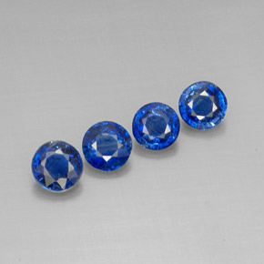 Gemas de cianita azul natural de  ct, corte redondo, VS-SI