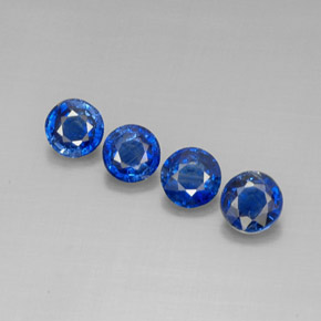 Gemas de cianita azul natural de  ct, corte redondo, VS-SI