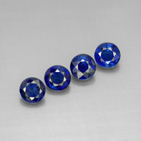 Gemas de cianita azul natural de  ct, corte redondo, VS-SI