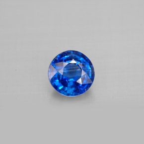 Cianita azul natural de 1,18 ct, corte redondo, VS-SI