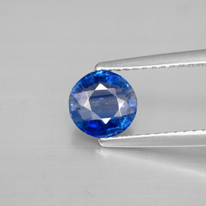 Cianita azul natural de 1,13 ct, corte redondo, VS-SI