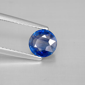 Cianita azul natural de 1,13 ct, corte redondo, VS-SI