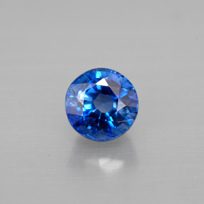 Cianita azul natural de 1,34 ct, corte redondo, VS-SI